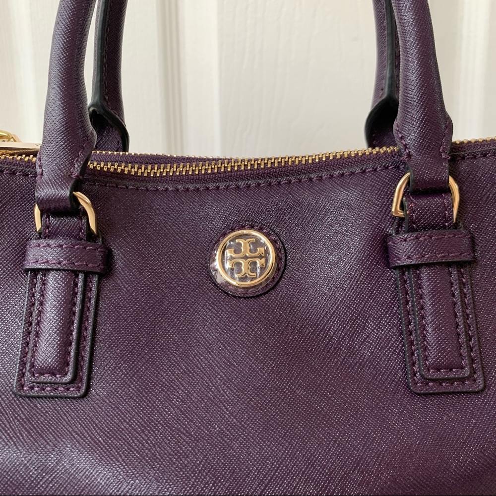 Tory Burch · Brand New Purple Iris Robinson Saffiano Multi Tote Satchel Bag - Picture 3 of 13